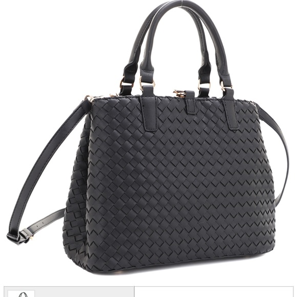 FASHION CHIC BLACK HANDLE SATCHEL BAG - Picture 2 of 6